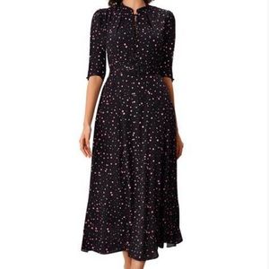 eSHAKTI Puff Sleeve Crepe Dress